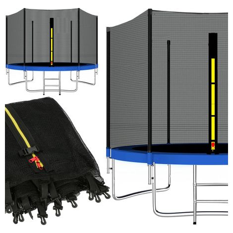 SPRINGOS Rete esterna per trampolino Diametro 244 cm (8ft), per trampolino a 6 montanti cerniera moschettoni Rete anticaduta rete di ricambio accessori per trampolino