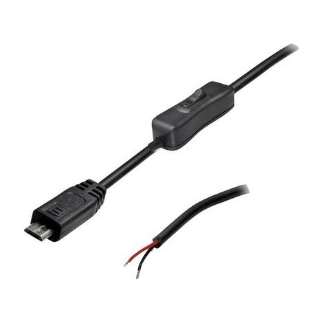 USB Anschlussleitung mit Schalter Stecker, gerade 2 polig belegt TC-2509036 TRU COMPONENTS Inhalt: