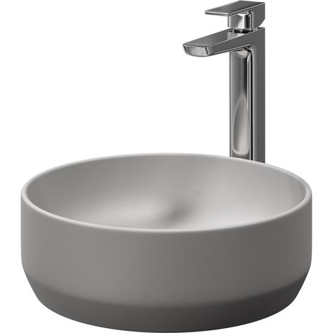 Amadora Matt Grey 350mm x 350mm Round Countertop Basin (1/5)