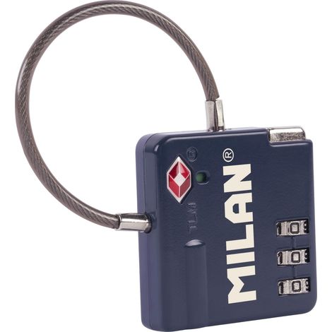 Cadenas métallique TSA avec serrure à combinaison, bleu (1/5)