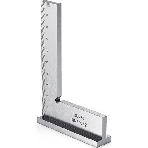 Equerre Menuisier, 100x70mm Précision Angle Droit Bloc Règle avec Échelle pour Ingénieur Charpentier, Fausse Equerre Charpentier Metal pour Machines Mettre en Place et Laboratoire Utilisation (1/5)