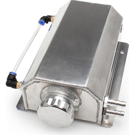 1L Aluminum Car Coolant Overflow Expansion Tanks Oil Catch Can Reservoir Tanks Universal Oil Breathe-2L-Silver (1/5)
