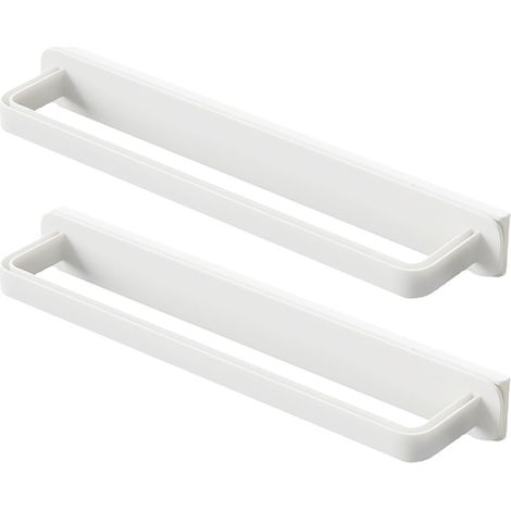 2 porte-serviettes autocollants en ABS blanc
