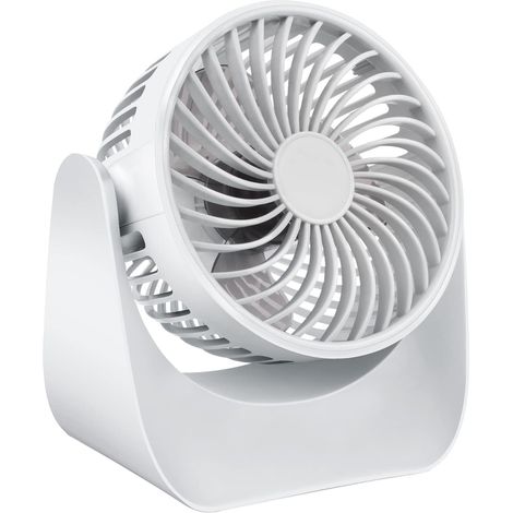 Ventilateur de bureau USB blanc, petit ventilateur de bureau silencieux, mini ventilateur USB, 3 vitesses réglables, flux d'air puissant, ventilateur (1/5)