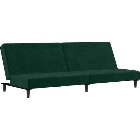 Canapé  Sofa-lit à 2 places vert foncé velours