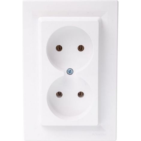 Asfora doble enchufe blanco con marco EPH9700221
