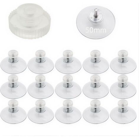 Diamètre 50 mm plastique avec 15 pièces ventouses fenêtre ventouse verre ventouse tampon filetage M5 écrous en plastique transparent pour fenêtre mur porte verre