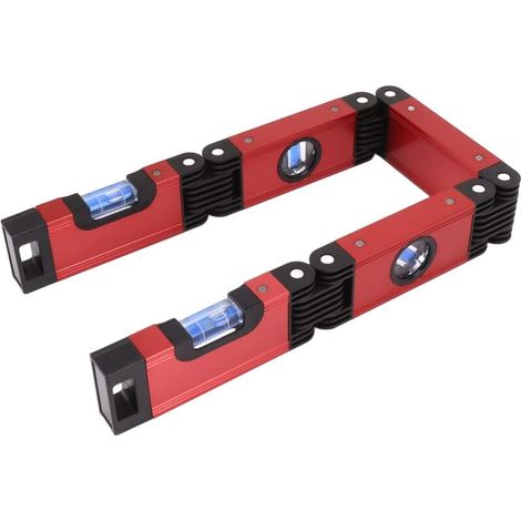 AMXCNOY Klappwasserwaage, 5-teilige magnetische Mehrwinkel-Wasserwaage mit 4 Libellen (45°, 90°, 180°) – Multifunktionales Messwerkzeug für die Holzbearbeitung (1/4)