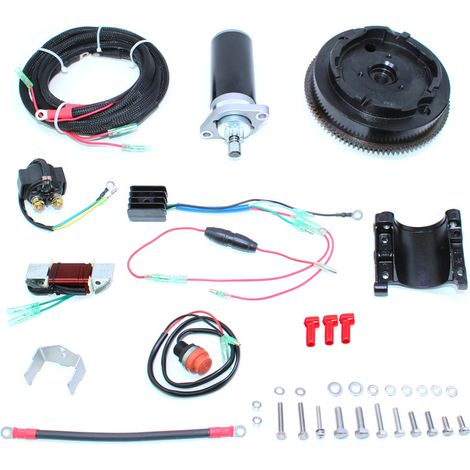 Kit de démarrage électrique pour moteur hors-bord Yamaha 2 temps 15 chevaux à commande arrière 63V-85550-00 (1/4)
