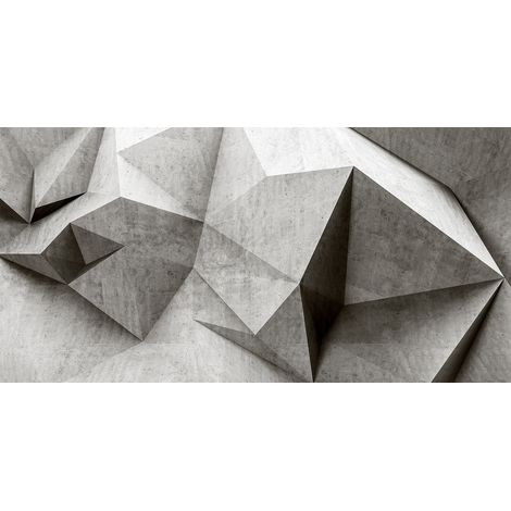 Papier peint panoramique 3D style industriel Tapisserie panoramique effet béton moderne pour salon Papier peint panoramique gris pour escalier (1/3)