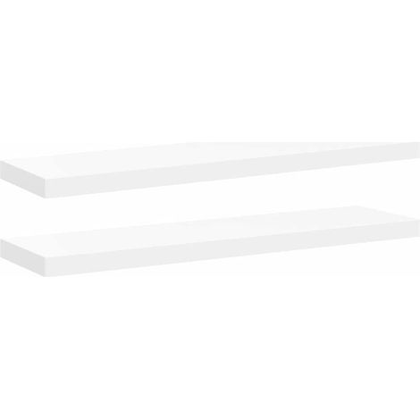 Maison Exclusive - Schweberegale 2 Stk. Weiß 90x23,5x3,8 cm MDF (1/5)