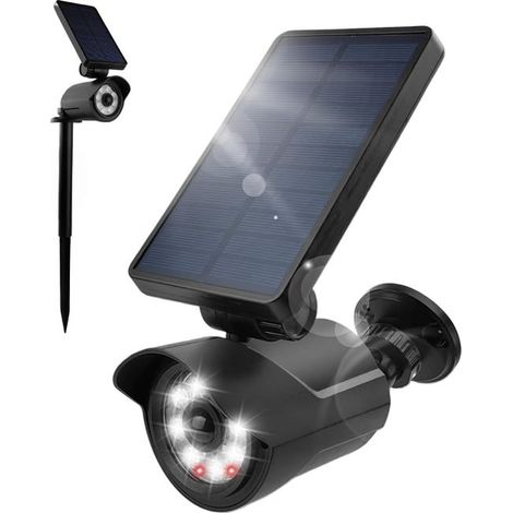 Lampe solaire de sécurité extérieure avec détecteur de mouvement, fausse caméra, 6 m, détecteur de mouvement PIR, étanche IP66 (SKU produit : 96652492 SKU Offre : mkh25.7.15-27) (1/5)