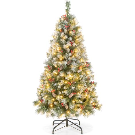 Albero di Natale pre-illuminato 150cm con luci LED e 8 modalità di illuminazione (1/5)