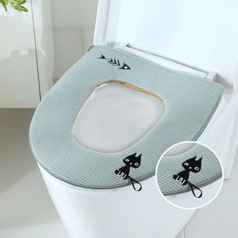 Housse De Siege Toilette - Polaire Epaisse - Fermeture Eclair Universelle - Pour Sièges Standard - 4 Pièces (1/4)