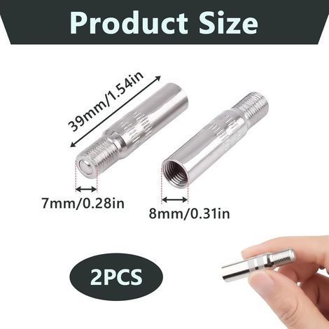 2 Pièces Extension de Valve de Pneu 39mm en Alliage d'Aluminium, Rallonge Valve Pneu Trottinette, Adaptateur Gonflage pour Xiaomi M365, Trottinette Électrique, Dualtron, Moto, Camion, Anti-Fuite (1/4)