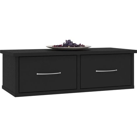 Étagère murale avec tiroirs Noir 60x26x18,5 (1/5)