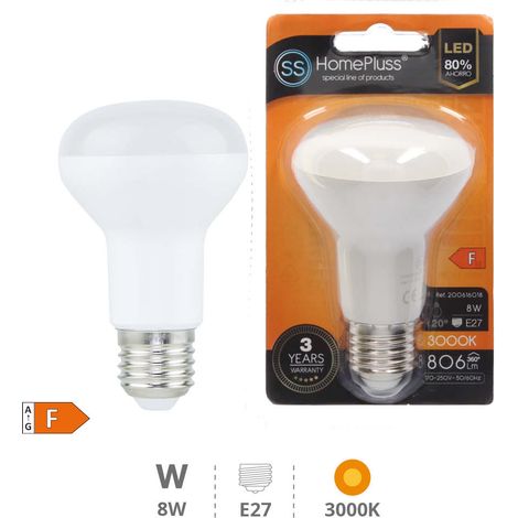 SPOT LED E27 - 8W BLANC CHAUD - DIAMETRE 63