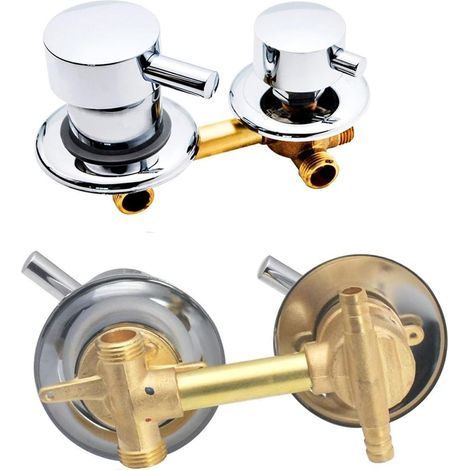 2/3/4/5-Wege-Mischbatterien für Duschen, Messing-Badarmaturen, 9 cm/10 cm/12,5 cm/14,5 cm Mittenabstand, Badezimmer-Mischbatterie für Duschkabine oder Hamam (10 cm, 2 Ausgänge) (1/5)