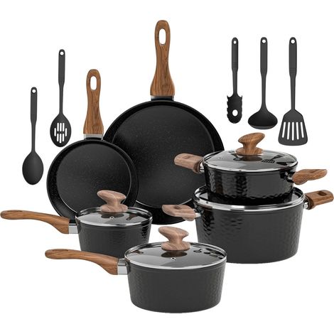 Non-Stick Coated Saucepans - Black (Pack of 15) (1/5)