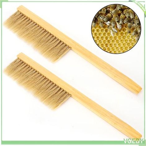 Fafeicy Brosse au miel Brosse à Miel d'Abeille Apicole à Double Rangée de Poils de Porc Outils de Ruche Matériel apiculture pour (1/5)