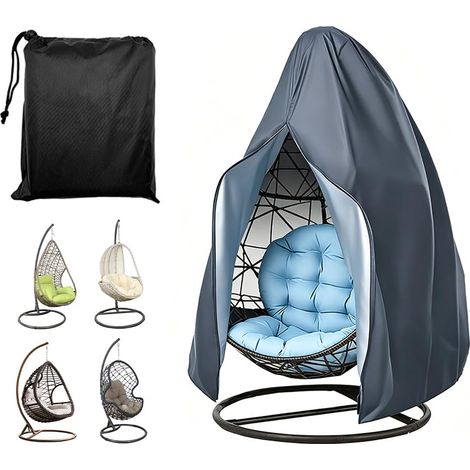 Housse Oeuf Suspendu Extérieur, 190 x 115cm,Housse de Fauteuil Suspendu de Jardin,Couverture Imperméable Protection pour Œufs Chaise,Housses de Chaise Suspendue,pour Jardin Patio(Noir) (1/5)