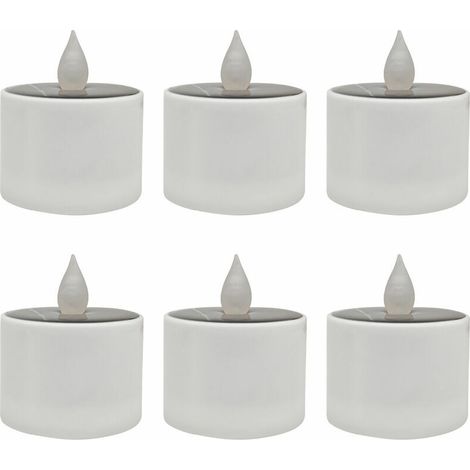 Bougie solaire 6pcs Bougie décorative d'extérieur 6pcs solaire jaune clignotant (1/5)