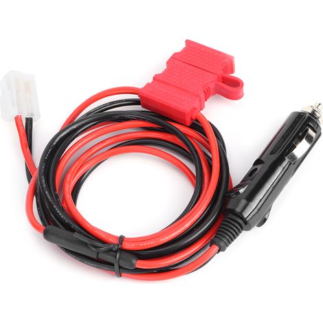 Câble d'alimentation radio voiture 12V 1,5m 4,9ft prise allume-cigare en T 2 broches pour autoradio Kenwood TM-201B (1/4)