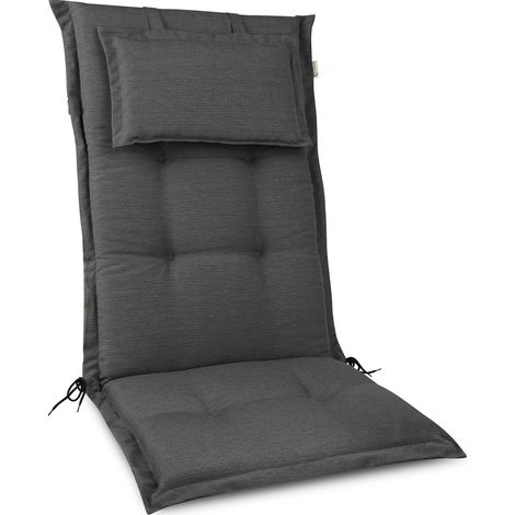 Premium Hochlehnerauflage 120x50x7cm, Anthrazit (1/5)