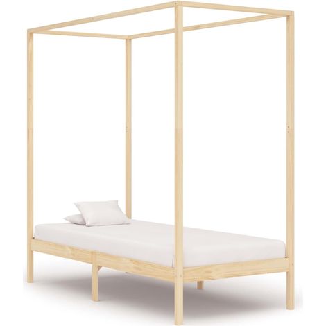Cama con dosel sin colchón madera maciza 100x200 cm vidaXL (1/5)