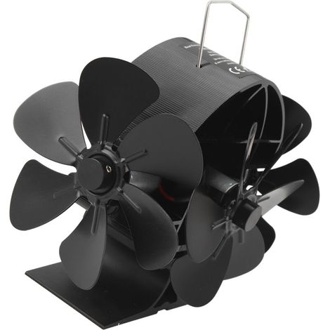Stove Fan, 3-Head 270 Degree Blowing Wood Stove Fan for Garden Sheds (1/5)