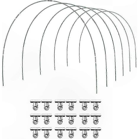 Kit de tunnel de culture pour serre (36 pièces), 6 ensembles d'arceaux de jardin en fibre de verre antirouille de 2,6 m pour plates-bandes surélevées (1/5)