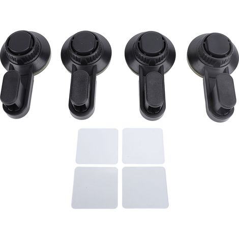 4pcs Vacuum Suction Hook Holder Powerful Water Proof No Punch Space Saving Suction Shower Hook for Glass Mirrors Black (1/4)