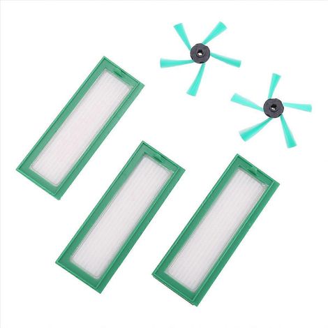 Kit d'accessoires pour robots aspirateurs Vorwerk Kobold VR200 et VR300 : 3 filtres HEPA et 2 brosses latérales (1/4)