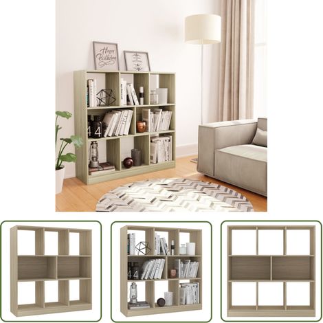The Living Store Bibliothèque Chêne sonoma 97,5x29,5x100 cm Bois d'ingénierie - Bibliothèque - Étagère - Meuble TV - Rangement - Bois D'ingénierie (1/5)