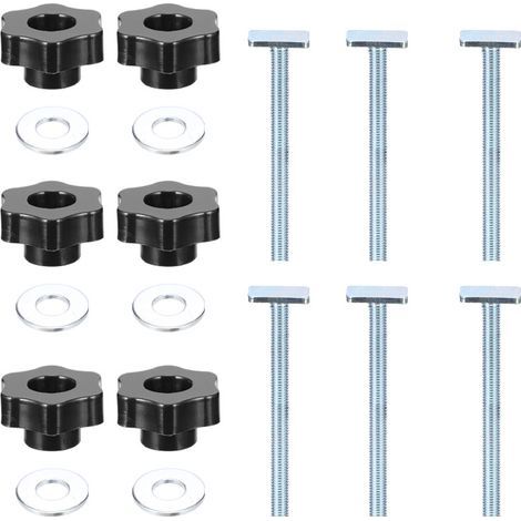 Stück T-Schrauben für Aluminiumschienen M8 x 100 mm, T-Schrauben mit Sterngriff M8, Edelstahl für T-Nut-Schienen, T-Profile, Holzbearbeitung und Tischkreissägen