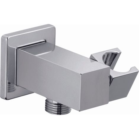 Support douchette prise d'eau mural orientable Carré (1/2)