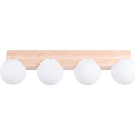Regleta Liea 4 luces, madera natural (1/5)