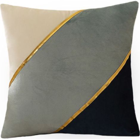Sofa back cushion covers - Set of 2 soft velvet covers 45 x 45 cm, decorative for sofa - Blue gray