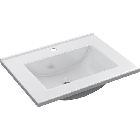 Lavabo PmmA baño color blanco 60x45 cm lavamanos pila rectangular mueble (1/7)