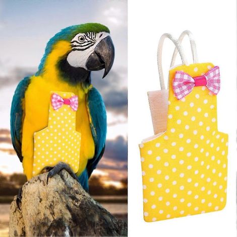 Couches pour oiseaux de compagnie (perroquet, calopsitte), doublures de combinaison de vol, vêtements et accessoires, jaune S (1/3)