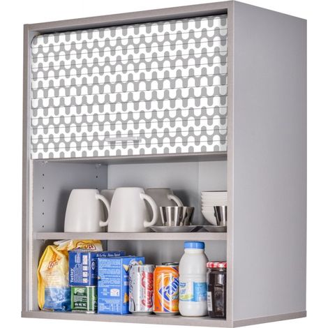 Beaux Meubles Pas Chers – Meuble haut de cuisine aluminium 60x72 cm – Rideau coulissant – 2 tablettes réglables – Éco-conçu et fabriqué en France (1/3)