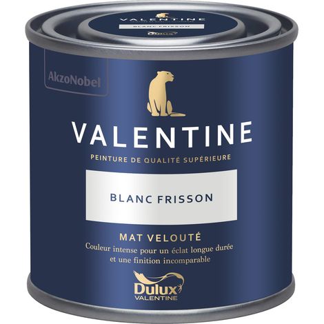 Dulux Valentine Peinture intérieure de haute qualité - Valentine - Couleur intense & pouvoir couvrant élevé - Mat Velouté Blanc Frisson 0,125 L