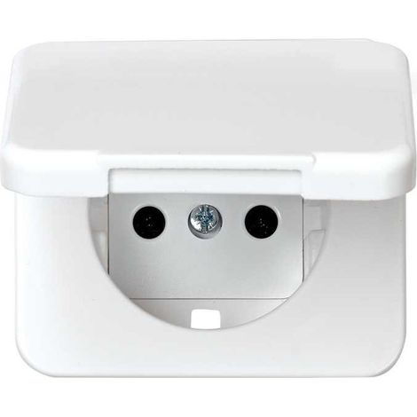 Tapa articulada 2 polos+toma tierra lateral seguridad Simon 75 blanco nieve SIMON 75090-60