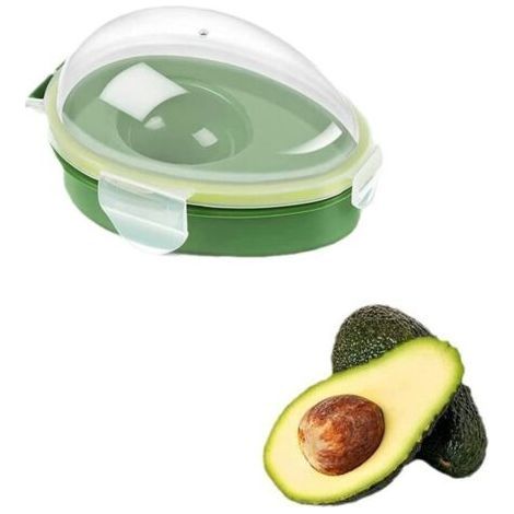 Clear Plastic Avocado Storage Box, Refrigerator, Fruit and Avocado Container, for Home and Kitchen, Green (1/5)