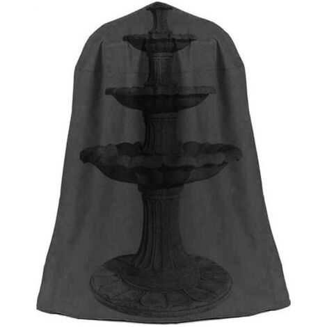 Housse Protection Fontaine Jardin - Tissu Oxford 210D - Imperméable Coupe-Vent - Diamètre 89 x 61 cm - Noir - 1 Pièce (1/5)