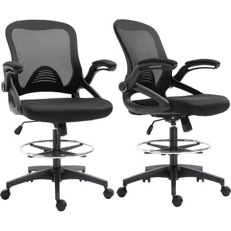 fauteuil de bureau - Vinsetto - Tissu - 64x60x126cm - Noir (1/5)
