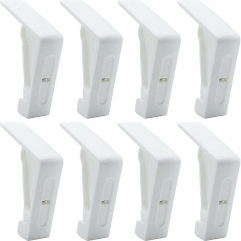 Bardusch - 8 Pièces Pinces à Nappe en Plastique Blanc pour Table d'Extérieur - Pinces Réglables à Ressort pour Nappe de Jardin Pique-Nique Fête de Mariage Barbecue (1/5)