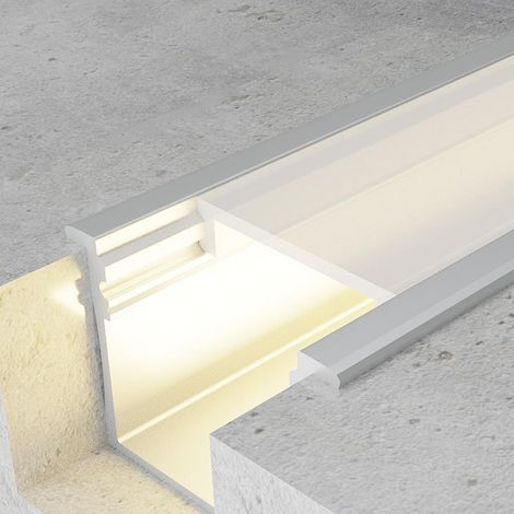 IluminaShop - Perfil Aluminio para Empotrar con Alas Vilkad 2 metros (1/3)