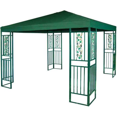 Gazebo da Giardino 3x4m in Metallo Morel Ferro Verde (1/2)