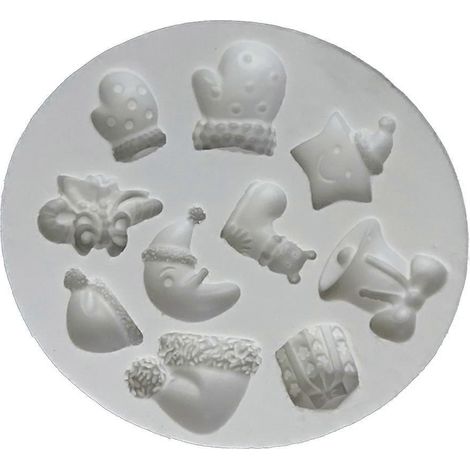Weihnachtsmond-Glocke 3D-Kuchenform Silikonform Schokoladenfondant Paste Harzform Backwerkzeuge